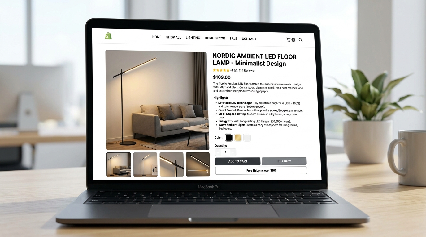Shopify E-Commerce Product Listing UI